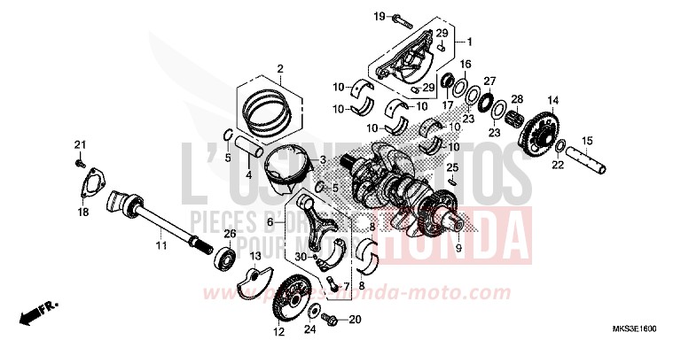 KURBELWELLE/KOLBEN von Africa Twin DCT MAT BALLISTIC BLACK METALLIC (NHA86) von 2020